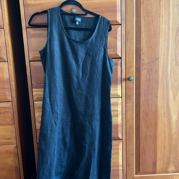Eileen Fisher | Dresses | Eileen Fisher Black Irish Linen Sleeveless Dress  Size Medium Side Zipper | Poshmark